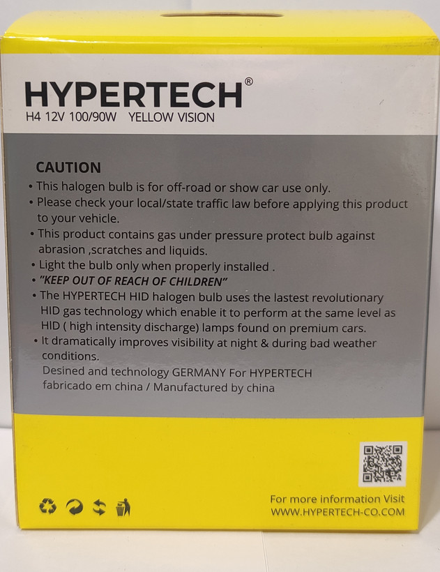 لامپ زرد H4 سه پایه HYPERTECH